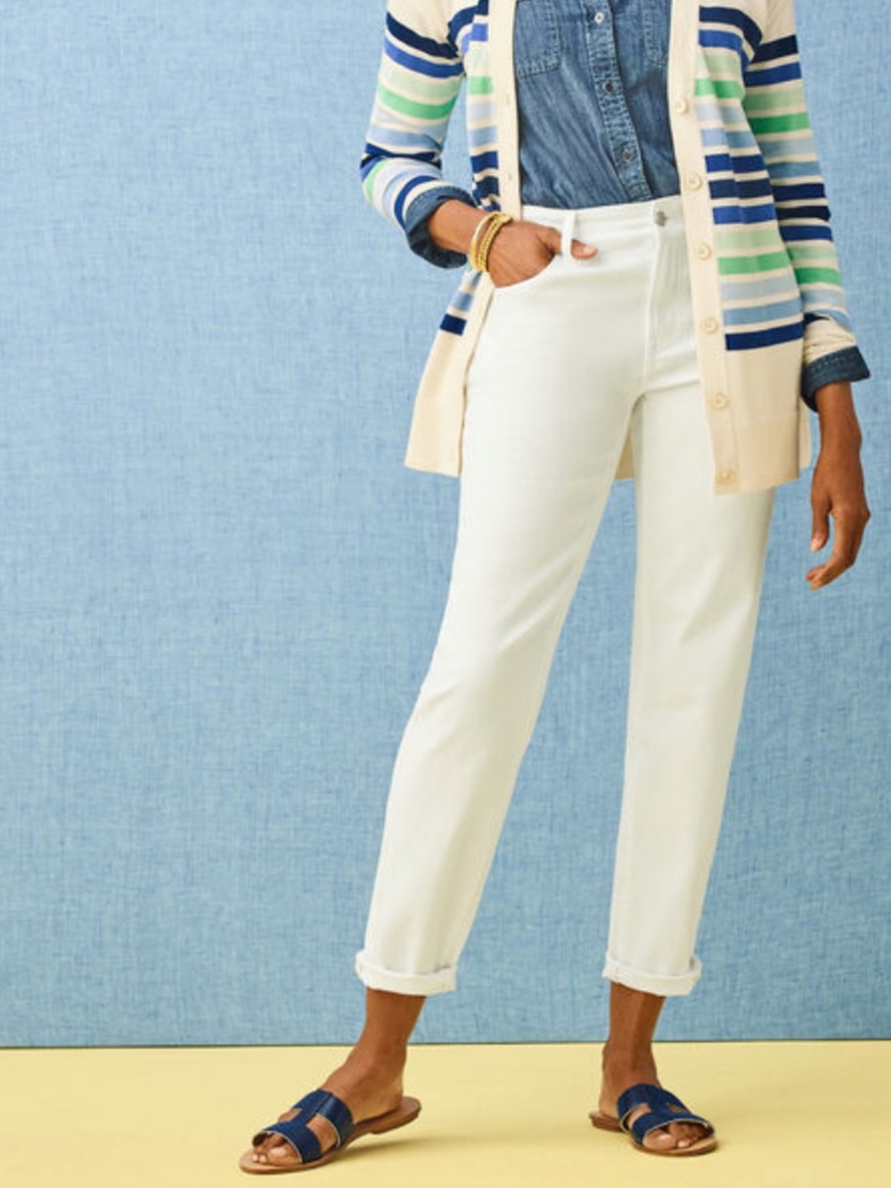 Talbots women’s everyday Jean in white denim ankle stretch pants NWT 16 petite - Picture 6 of 10